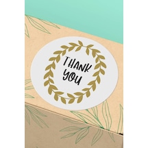 90 Adet Thank You Teşekkür Etiketi Gold Çelenkli 3x3cm St2014 Çok Renkli