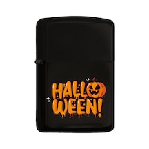 Halloween Tasarımlı Renkli Baskılı Siyah Benzinli Metal Çakmak 50 x 22