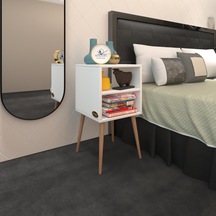 Kenzlife Komodin Erkeli Byz 74 39 39 Ahşap Ayaklı Komidin Kitaplık Cordoba