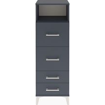 Arges Dolap 2 Raflı 4 Çekmeceli Tek Kapaklı 44x30x134 Antrasit-antrasit Antrasit