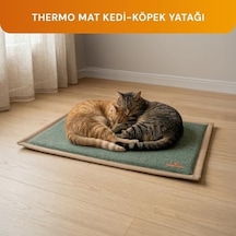 Gobypet Mat Kedi Yatağı Serinletici Minder Kedi Minderi 60x40 Cm, 2 Termo Jel Dahil, 4 Mevsim Serinletici Isıtıcı Kaymaz Kedi Köpek Uyku Pedi Pet Yatağı Açık Bej