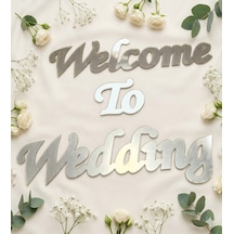 Welcome The Wedding Pleksi Tepsi Içi Yazısı Dekoratif Altın