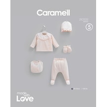 Caramell Fashion Girl 5'li Hastane Çıkışı Zıbın Seti Somon renkli