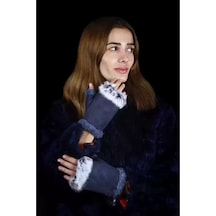 Kadın Eldiven Parmaksız Tasarım Kenarları Tüylü Model Ayarlanabilir Beden 62350158