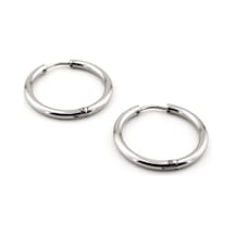 Büyük Boy 25 MM Gümüş Renkli Çelik Erkek Halka Küpe E513