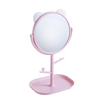 Masa Üstü Pembe Panda Tasarım Plastik Takı Stand Masa Aynası Cin7 Pembe