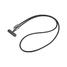 Rogfer Type-c - 8 Pin Silikon Veri Kablosu Telefon Anti-kayıp Crossbody Kordon, Uzunluk: 1.2m Siyah