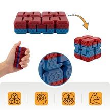 Taraftar Rengini Seç Fidget Cube - Bordo - Mavi - Dayanıklı Stres Küpü Ve Konsantrasyon Aracı