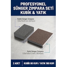 Sünger Zımpara Seti 60 Kum Kubik Ve 180 Kum Yatık El Zımparası 2 Adet