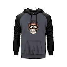 Skull Helmet Gri Renk Reglan Kol Sweatshirt