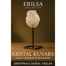 Sertifikalı Doğal Ham Kristal Kuvars Taşı Standlı Obje Saf Enerji Ve Zihinsel Berraklık Taşı