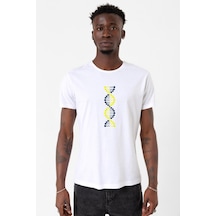 Sarı Lacivert Dna Beyaz Erkek Bisikletyaka Tshirt 001