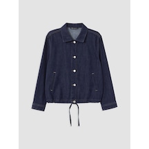 Lcw Modest İndigo Bağlamalı Kadın Jean Ceket