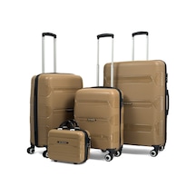 Lucas Polipropilen Kırılmaz Valiz Seti, 4'lü Set - Gold Gold