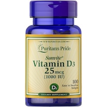 Puritan's Pride Vitamin D3 25 Mcg 1000 Iu 100 Yumuşak Kapsül