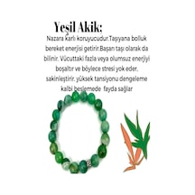 Yeşil Akik Doğal Taş Bileklik Çok Renkli