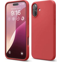 Newface Apple İphone 16 Plus Kılıf Nano İçi Kadife Silikon - Kırmızı