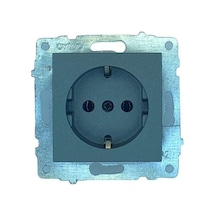 Ovivo Grano Füme Topraklı Priz Çerçevesizdir