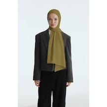 Mirsoy Scarf İpeksi Jakar Şal Mira Desen Yağ Yeşili
