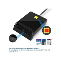 Tr Usb-a Cac Akıllı Kart Okuyucu, Sım Ve Kimlik Kartı Destekli
