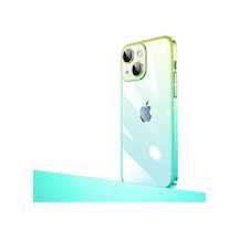 Apple Uyumlu iPhone 13 Uyumlu Parlak Renk Geçişli Kamera Korumalı Zore Senkron Kılıf-yeşil-mavi Yeşil-Mavi -