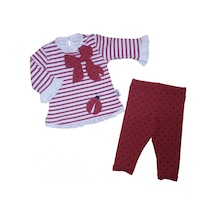 Çizgili Uğur Böceği Figürlü İkili Takım Kırmızı