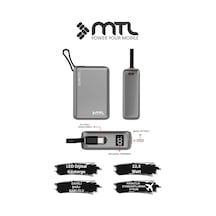20000 Mah 22.5w Süper Hızlı Şarj Dahili Kablolu Led Göstergeli Pd Ve Qc 3.0 Powerbank Mt4550 Gri