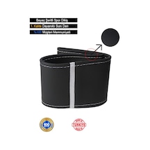 Hyundai Elentra İçin Uyumlu Özel Süper Deri Direksiyon Kılıfı, Beyaz Şeritli Spor Dikiş