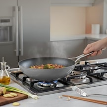 Tr Sera Nova Yanmaz Yapışmaz Seramik Wok Tava 28 Cm Gri Genel