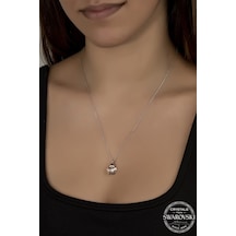 Union Swarovski Crystal Kadın Papatya Gümüş Kolye