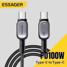 Essager 2 Metre E-marker Çipli Led Işıklı 100w Usb-c To Usb-c Şarj Kablosu Pd100w Type C Şarj Kablosu Desen - Ben10