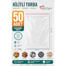 Kilitli Torba 23x31 Cm 50'li Kilitli Buzdolabı Poşeti Şeffaf Naylon Torba Kilitli Saklama Poşeti