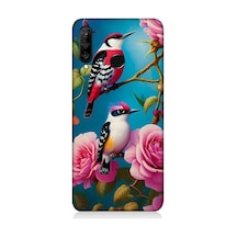 Huawei P30 Lite Uyumlu Arı Kuşu Ve Gül Desenli Silikon Kılıf