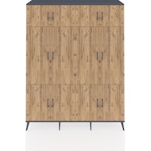 Hyperion Gardrop 10 Raflı 12 Kapaklı 2 Askılı 176x44x221 Antrasit-çam/aytaşı Çam/aytaşı