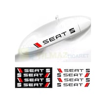 Seat Logo Kapı Kolu Jant Tampon Oto Sticker Yapıştırma 4 Adet 13 X 1,5 Cm