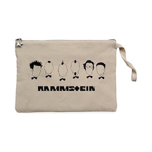 Rammstein Drawing 2 Krem Clutch Astarlı Cüzdan / El Çantası Krem