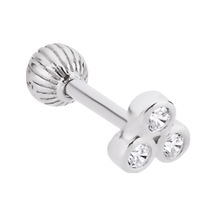 Gümüş Üçtaş Tragus Piercing Gpc02as Altınsepeti Beyaz