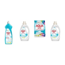 Aquabor Doğal Mineralli Elde Bulaşık + Sıvı Beyaz + 4 Kg Renkliler + Sıvı Beyaz 4 Lü Set