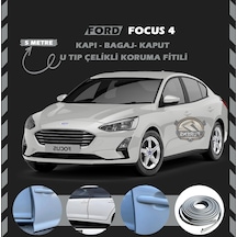 Ford Focus 4 Oto Araç Kapı Koruma Fitili 5 Metre Parlak Gri Renk