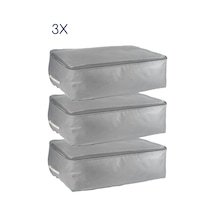 3'lü Set 53x44x20 Cm Home Organizer Çekyat & Baza Altı Hurç Gri