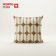 Smarto Relax Içi Dolgulu Kırlent 45x45 Cm Kare Salon & Berjer Kırlenti - Smr-kır-029 Beyaz - Kahverengi