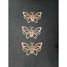 Dekoratif Gold Aynalı Plexi Mobilya Dolap Süsükelebek 8x5cm 5adet Altın