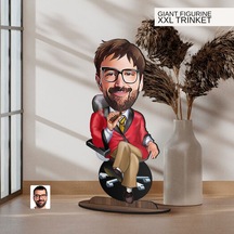 Bk Gift Kişiye Özel Boss Baba Karikatürlü Büyük Boy Ahşap Biblo-4 Arkadaşa Hediye , Sevgiliye Hediye, Kişiye Özel Biblolar