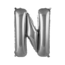 40 Inç 100 Cm Gümüş Folyo Harf Balon N Beyaz