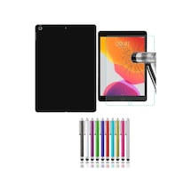 Ipad 7. Nesil 8. Nesil Ve 9. Nesil 10.2 Inç Silikon Tablet Kılıfı + Nano Ekran Koruyucu + Kalem Arka Kapak