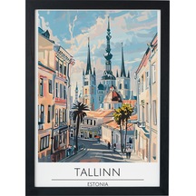 Tallınn Estonıa Ahşap Çerçeveli Dekoratif Duvar Tablosu
