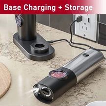Myinkai 2pcs Usb Şarj Edilebilir Elektrikli Tuz Karabiber Gümüş - Siyah