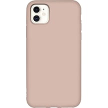 İphone 11 Uyumlu Premium Lansman Liquid Silikon Kılıf İçi Kadife-kum Pembe Kum Pembe
