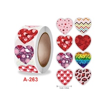 Vkemall A-263 Sevgililer Günü Kalp Desenli Vinil Sticker, Evlilik & Ticari Dekorasyon, Tek Kullanımlık Özlü Etiket Plastik, Cam, Kumaş Uyumlu