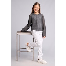 Defacto Kız Çocuk Beli Lastikli Basic Düz Okul Jogger Eşofman Altı X9036a625augr400 Gri